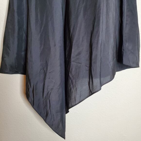 TRYB Silk Short Sleeve Cutout Asymmetric Top 6 Black Whimsigoth Fairy Grunge - Picture 7 of 11